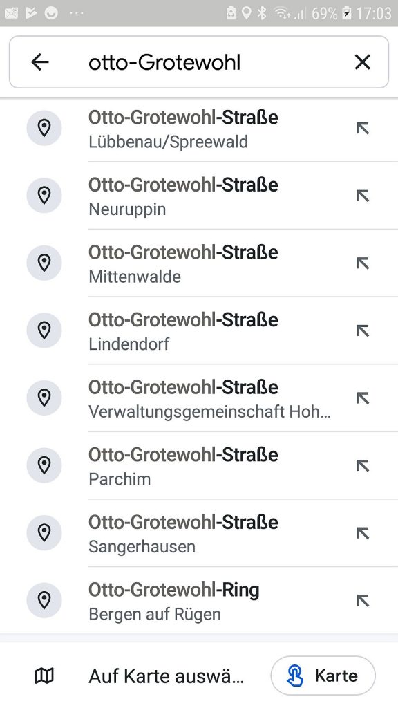 Screenshot Google Maps Otto-Grotewohl-Straße